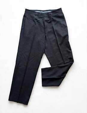 Bachrach Men's Black Wool Twill Pleated Dress Pants Classic Fit 32W